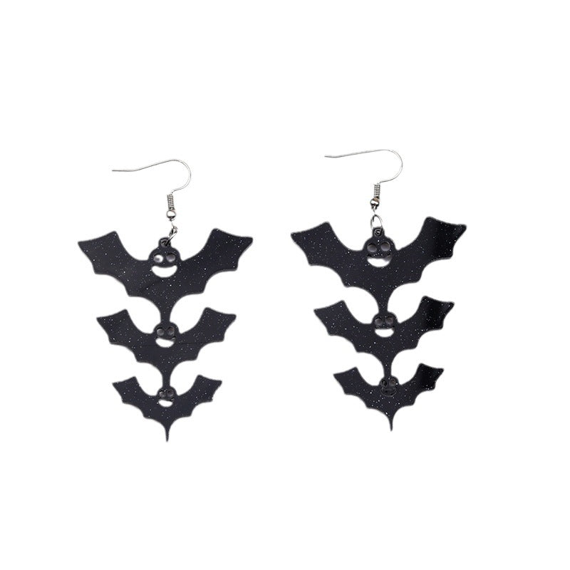 Wholesale Halloween Ladder Bat Acrylic Earrings