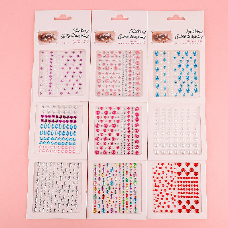 Wholesale Acrylic Rainbow Eye Makeup Gemstone Stickers