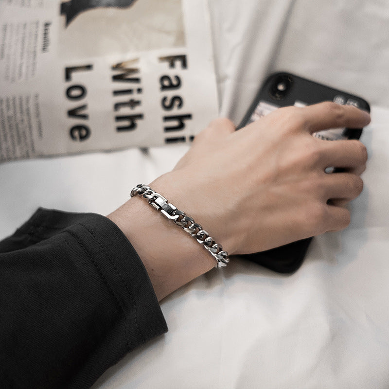 Wholesale Titanium Steel Non-fading Cuban Chain Bracelet