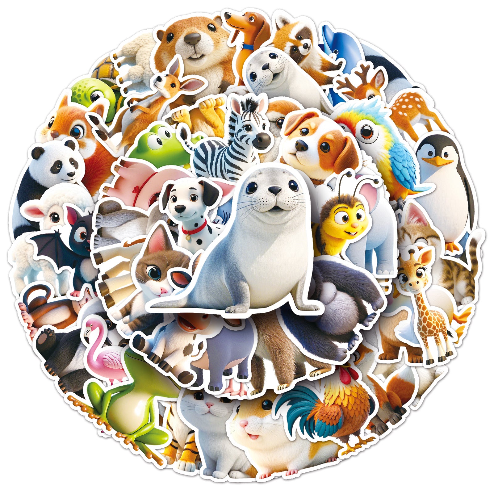 Wholesale 50 cartoon animal stickers waterproof