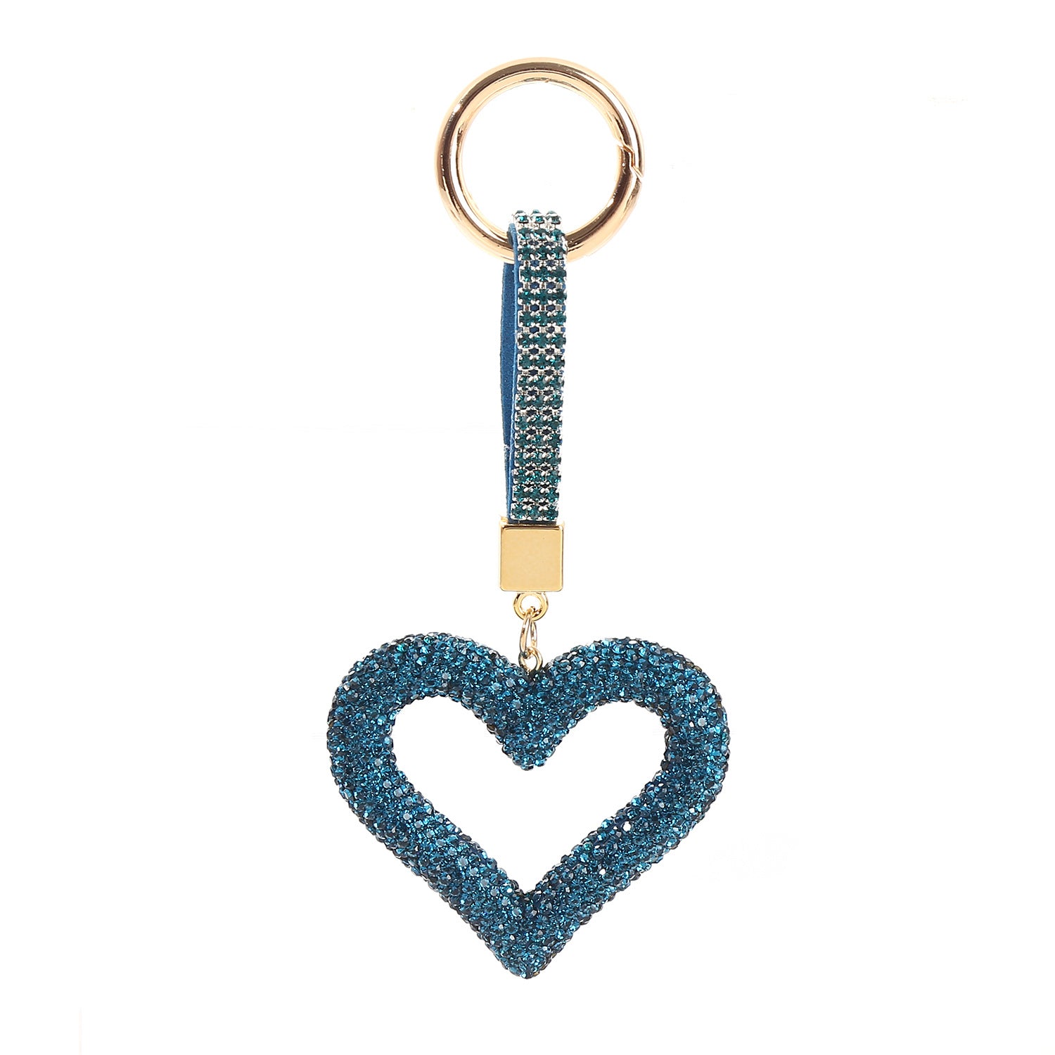 Wholesale Hollow Diamond Heart Key Chain