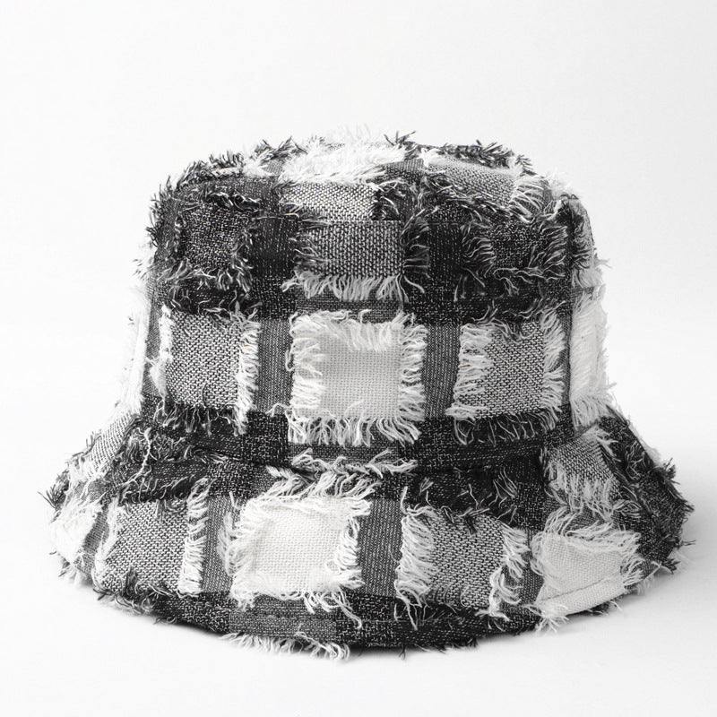 Wholesale Ruffled Plaid Cotton Fisherman Hats