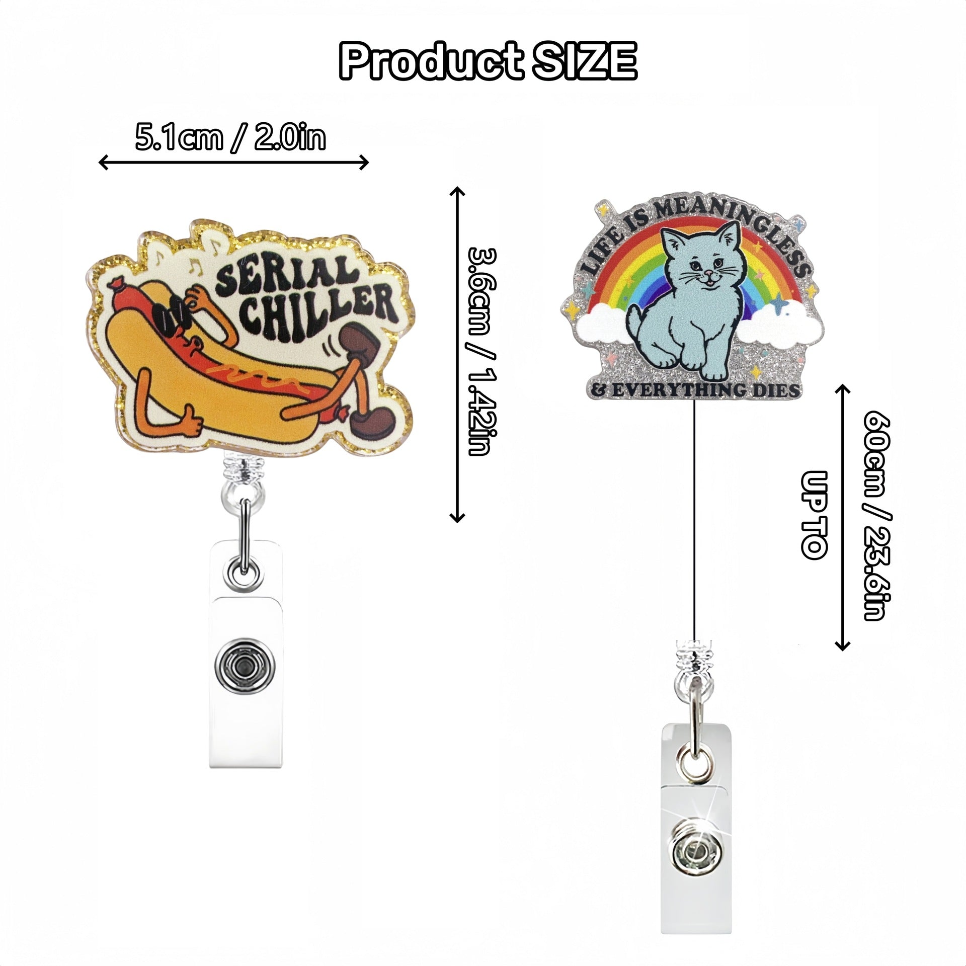 Wholesale DIY ID card retractable badge clip keychain