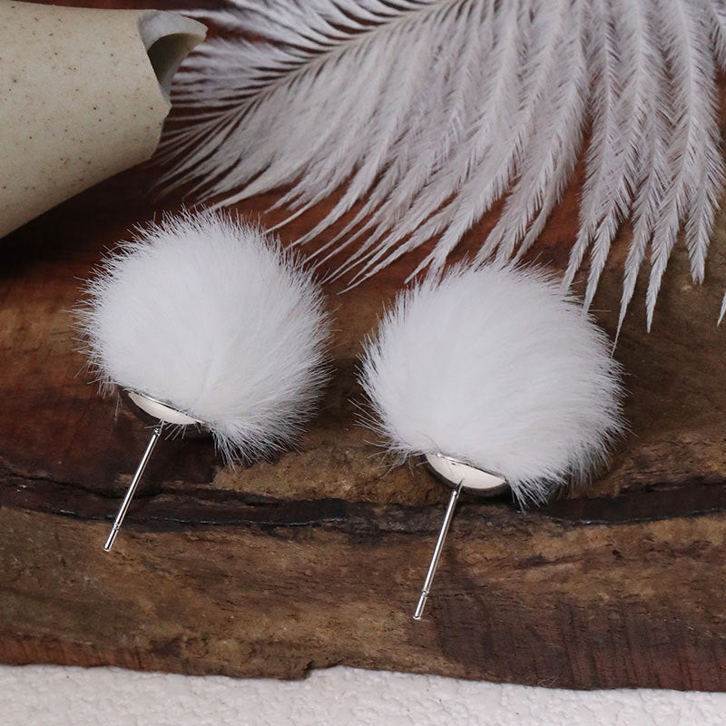 Wholesale Fur Ball Earrings