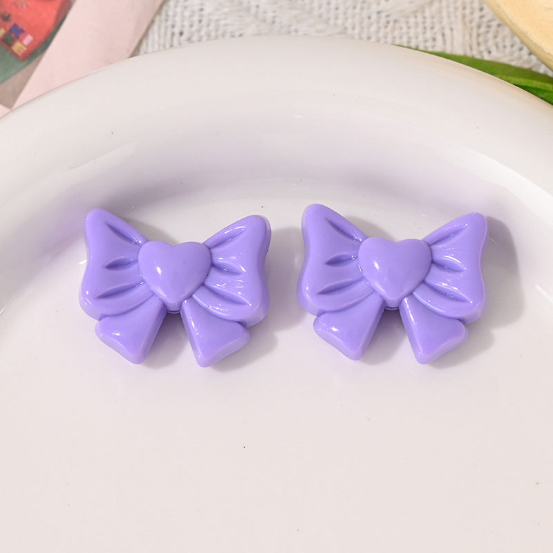 Wholesale 5pcs/pack   Candy-colored bow beads   Acrylic Beads