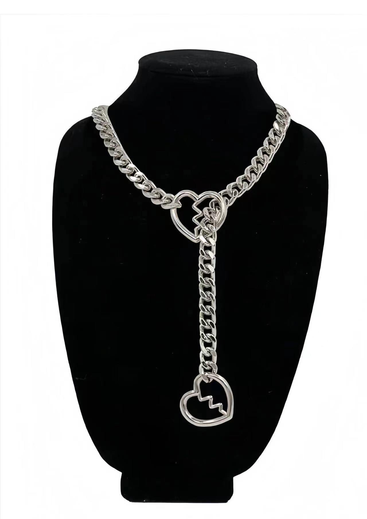 Wholesale Retro Punk Metal Heart Necklace
