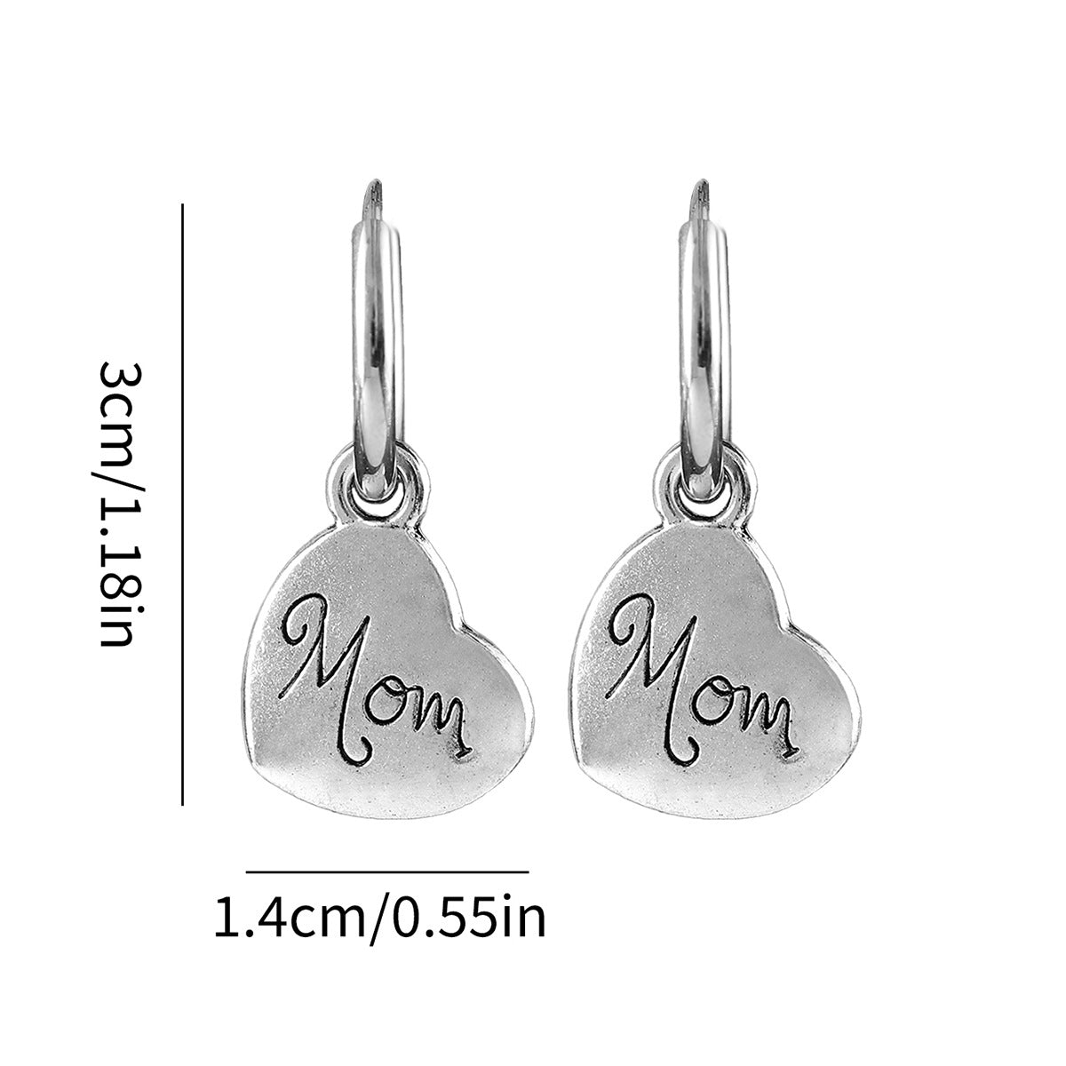 Wholesale love pendant earrings creative design sense mother' s day family holiday gift