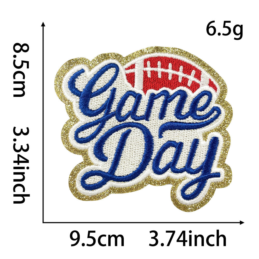 Wholesale Gameday Football Helmet Embroidered Patch Iron On Applique For ets And Clothing