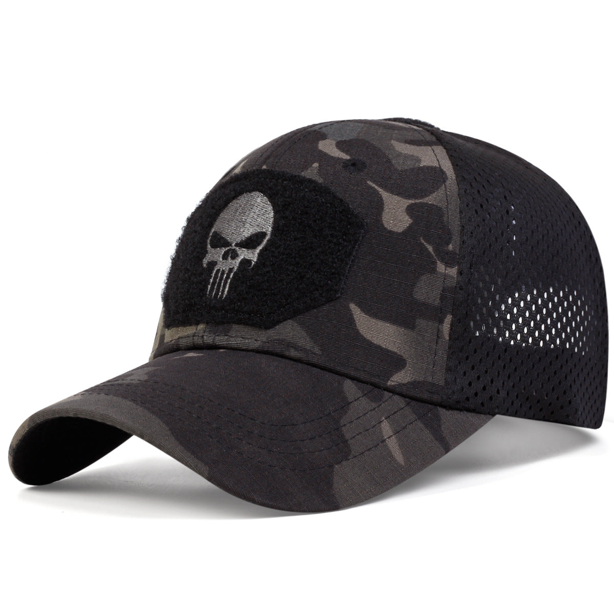 Wholesale Outdoor camouflage skull sunshade Velcro baseball cap