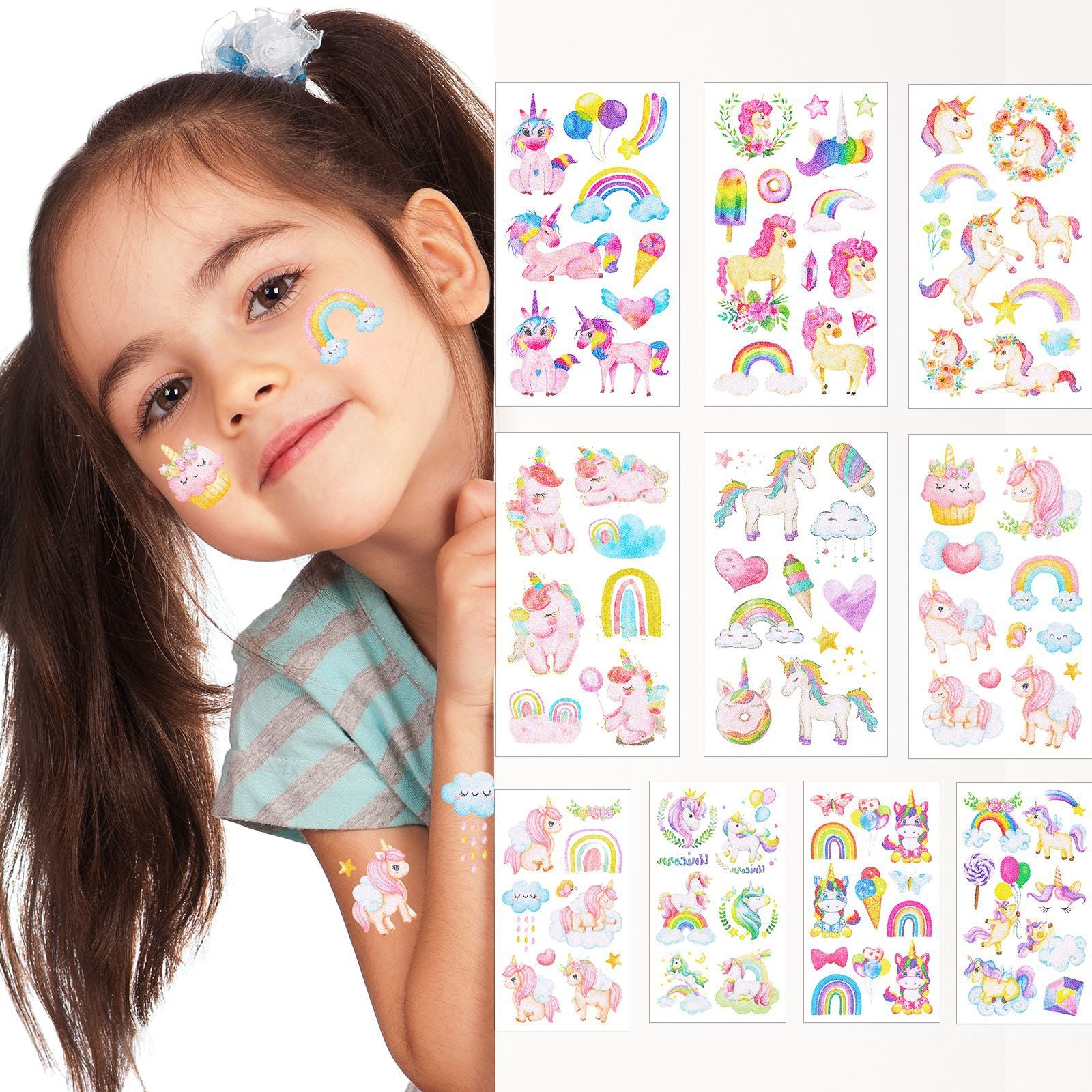 Wholesale 10PCS/SET Children's Watercolor Style Mermaid Tattoo Stickers