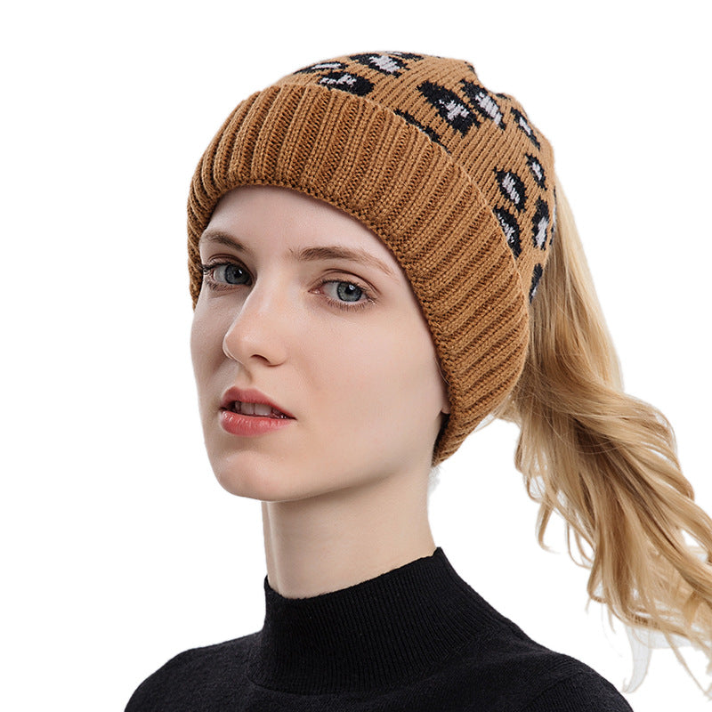 Wholesale  New Leopard Print Autumn/winter Knit Hat