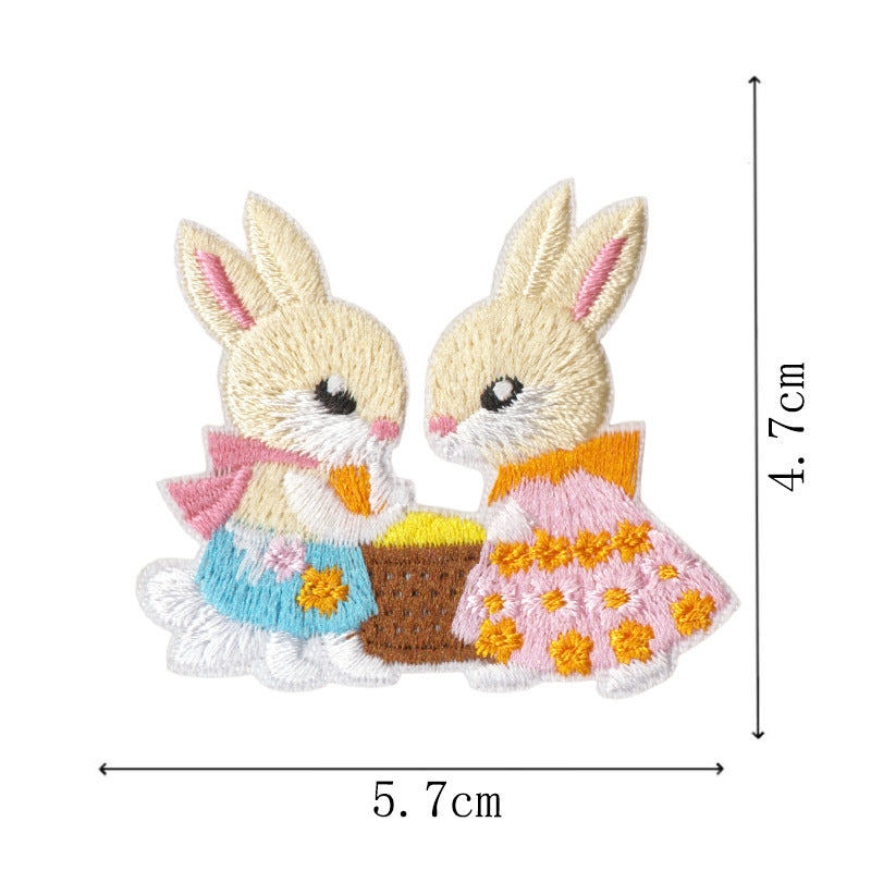 Wholesale Embroidered Cartoon Rabbit No Sew Patches 10Pcs For Clothing Repair Kids Down et Decorative Gift
