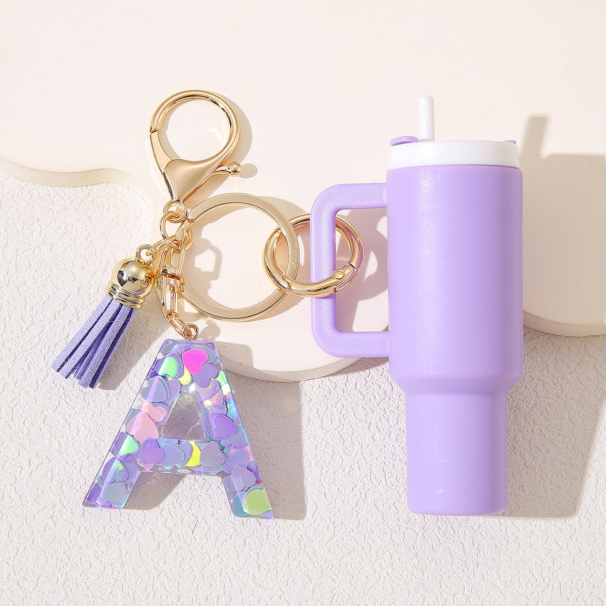 Wholesale Cute New Mini 26 Initials Ice Cup Tumbler Cup Keychain  Can Wrap Women Backpack Pendant