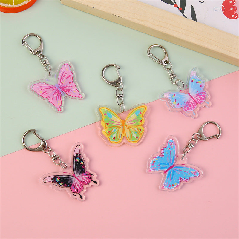 Wholesale Cute Colored Butterfly Acrylic Keychains