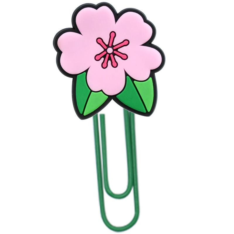 Wholesale Random 50pcs Student Paper Clip Pink Peach Blossom Bookmark