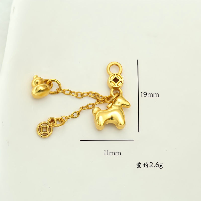 Wholesale Golden copper coin pony Pendant