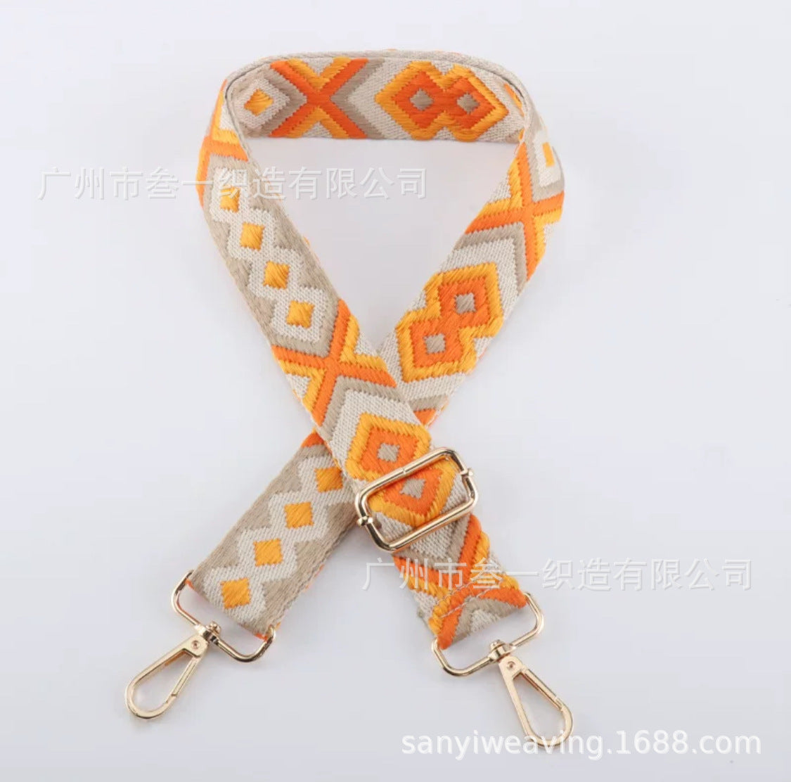 Wholesale All-match Ethnic Style 3.8cm Diamond Jacquard Adjustable Lengthened Retro Style Bag Strap
