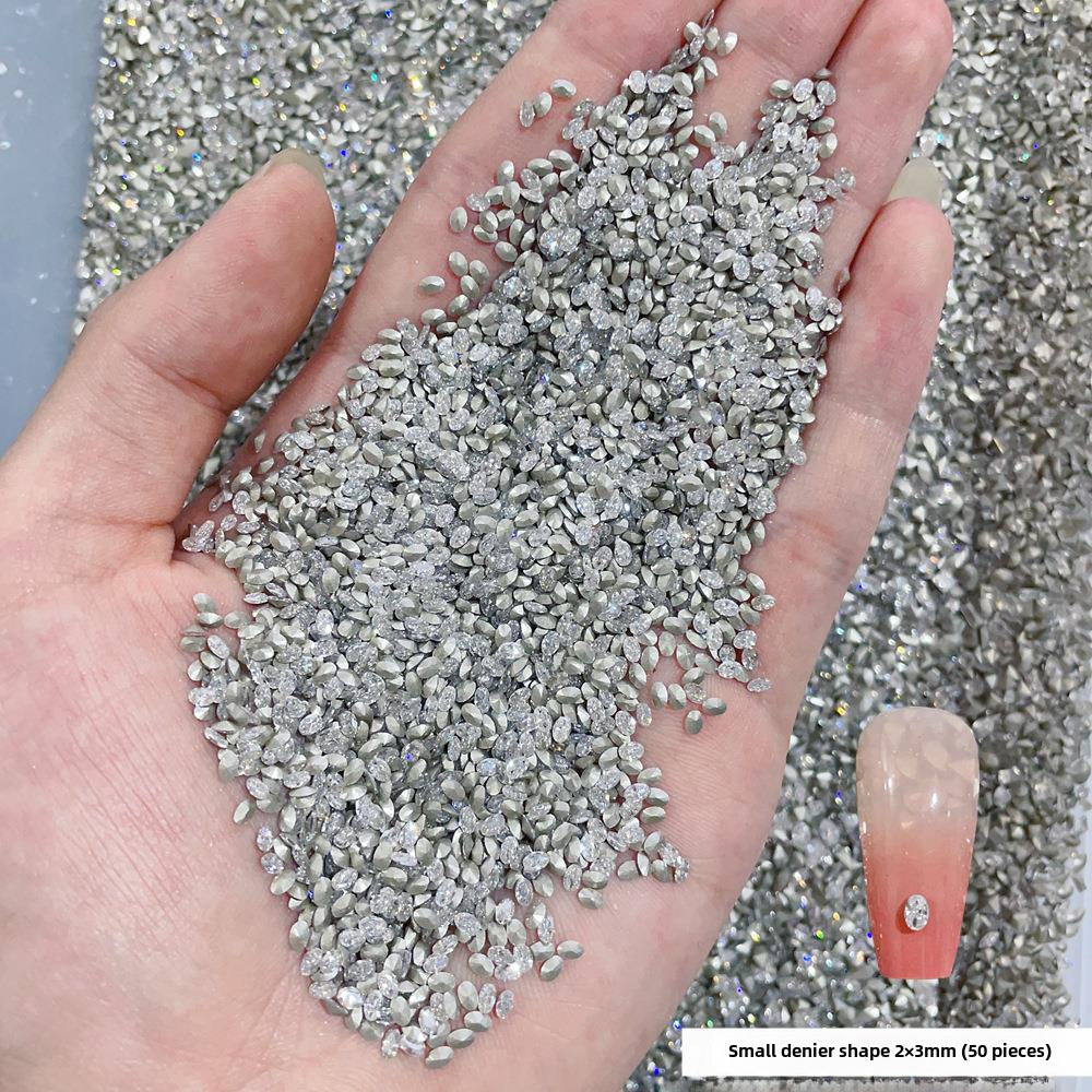 Wholesale 50/1000/10000pcs nail art mini small pointed bottom zircon shaped diamond super flash mini white micro zircon nail decoration