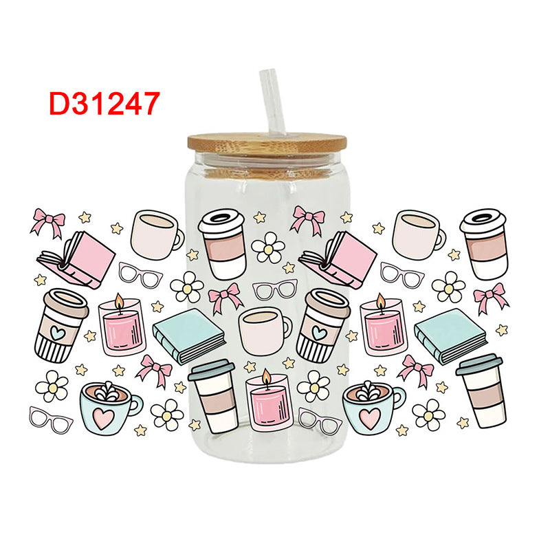 Wholesale Stationery and Beverage Teacher's Day 16oz Cup UV DTF Wraps