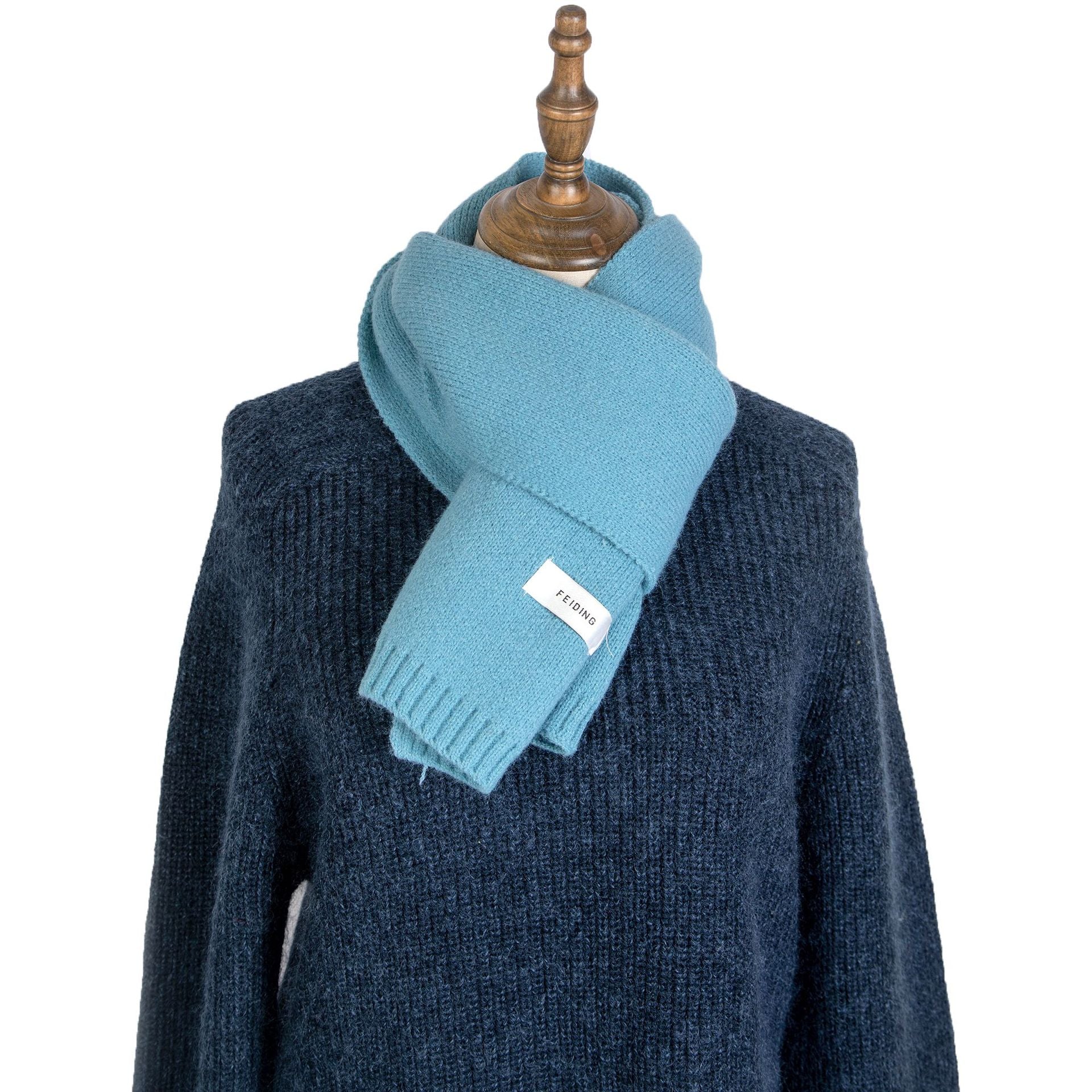 Wholesale Winter Labeled Knitted Woolen Solid Scarves