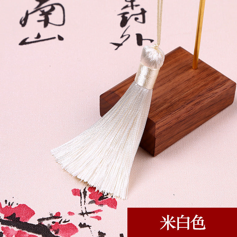 Wholesale 8CM Short Fat Vertical Ice Silk Small Tassel Hanging Ear Pendant