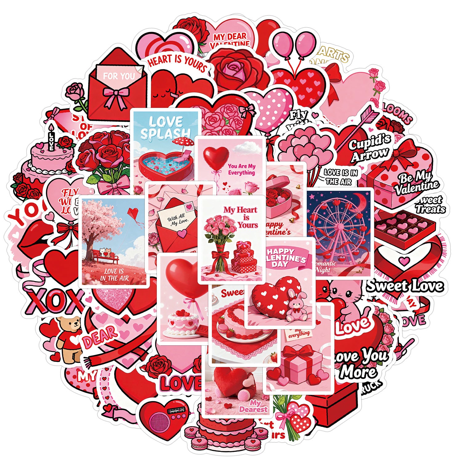Wholesale 50Pcs  Valentine' s Day Graffiti Stickers