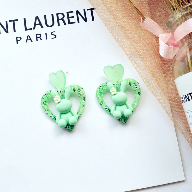 Wholesale Cute Rabbit Girls Love Stud Earrings