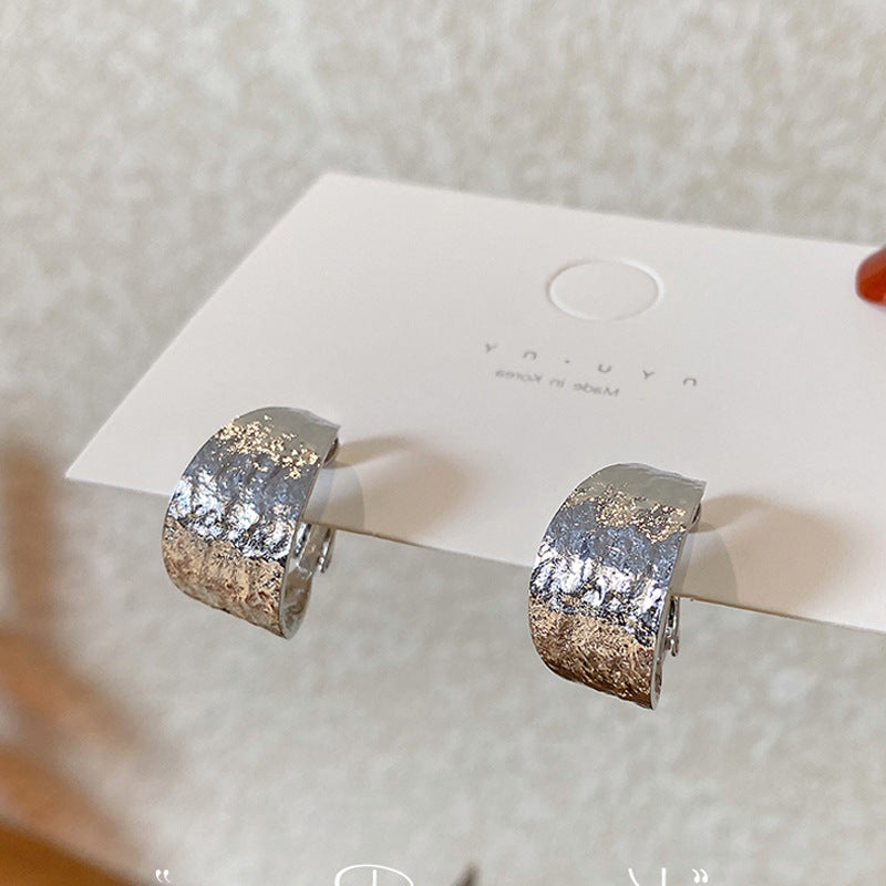 Wholesale Polished Silver Needle Simple Earrings