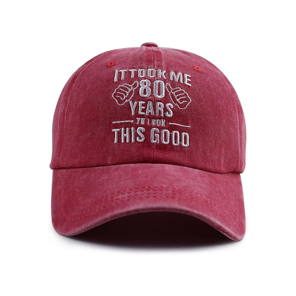 Wholesale Embroidered Washed Cotton 80th Vintage Baseball Cap