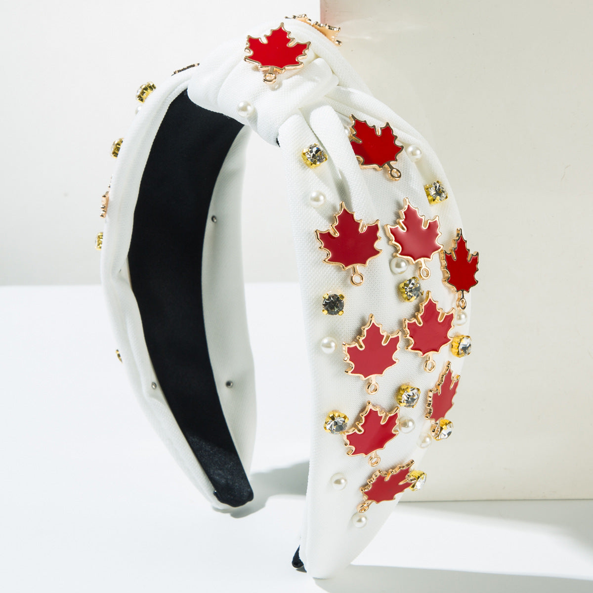 Wholesale Thanksgiving Inlaid Rhinestone Alloy Maple Leaf Chinese Restaurant Turkey Hair Ornament