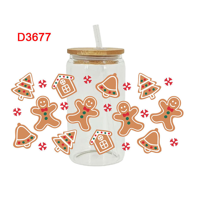 Wholesale Christmas Beverage Series 16oz Cup UV DTF Wraps