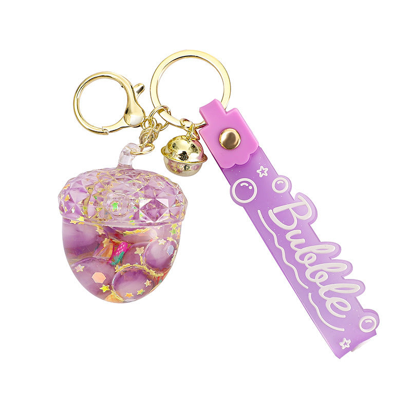 Wholesale New Acrylic Oiled Luminous Pine Cone Keychain