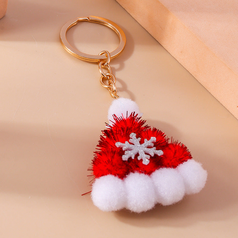 Wholesale Christmas Cute Snowflake Plush Keychain