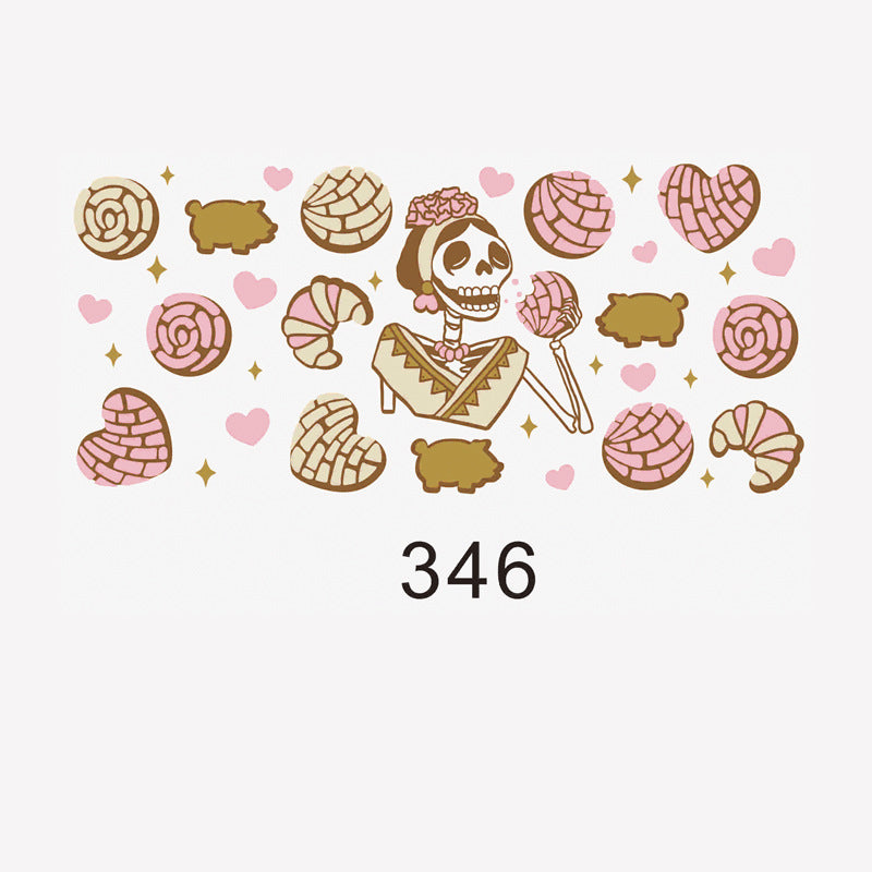 Wholesale 5PCS 16oz Glass Cup Cute Cup Stickers wraps