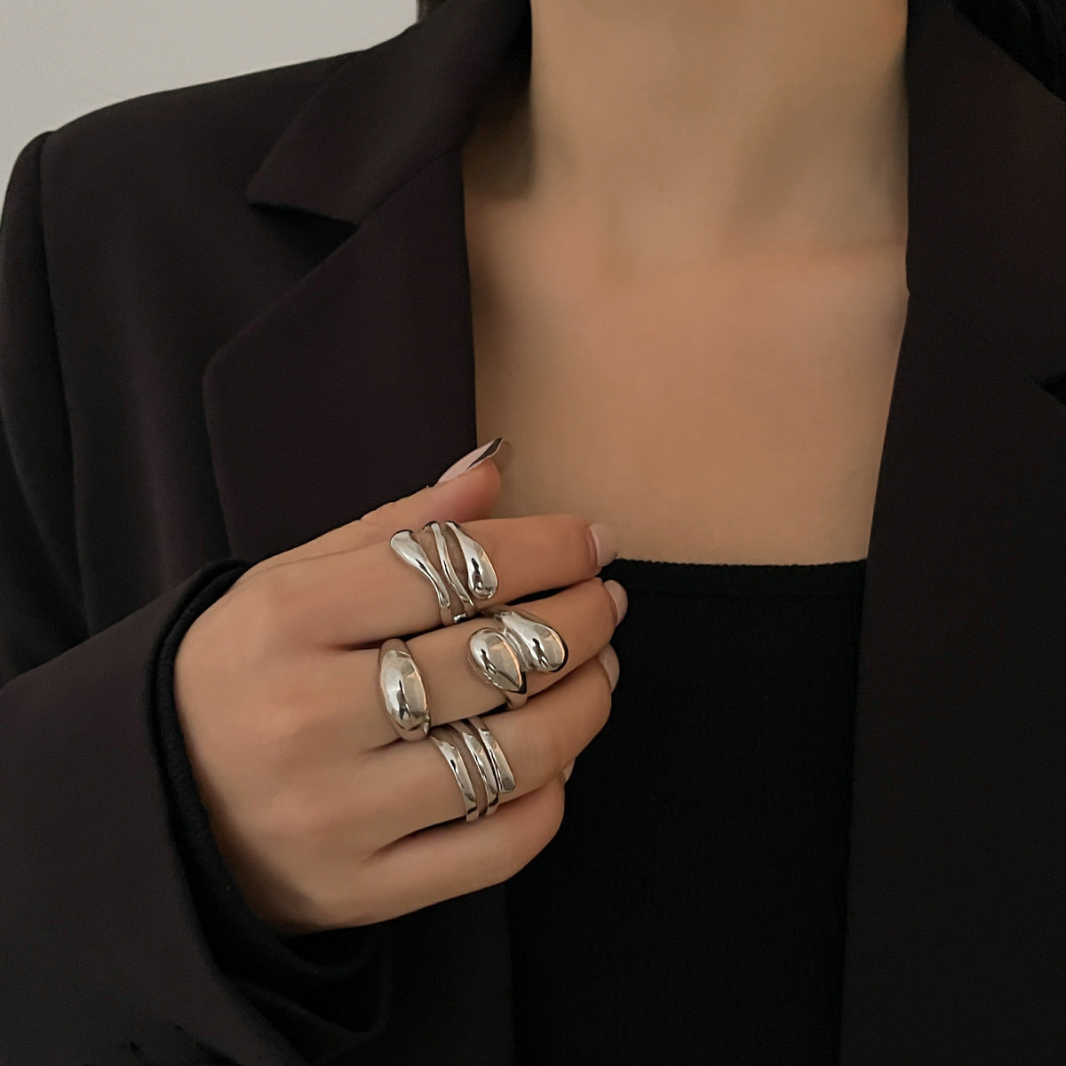 Wholesale Baroque Thread Exaggerated Open Ring