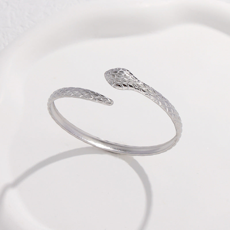 Wholesale Creative Snake-shaped Opening Titanium Steel C-shaped Adjustable Stainless Steel Bracelet