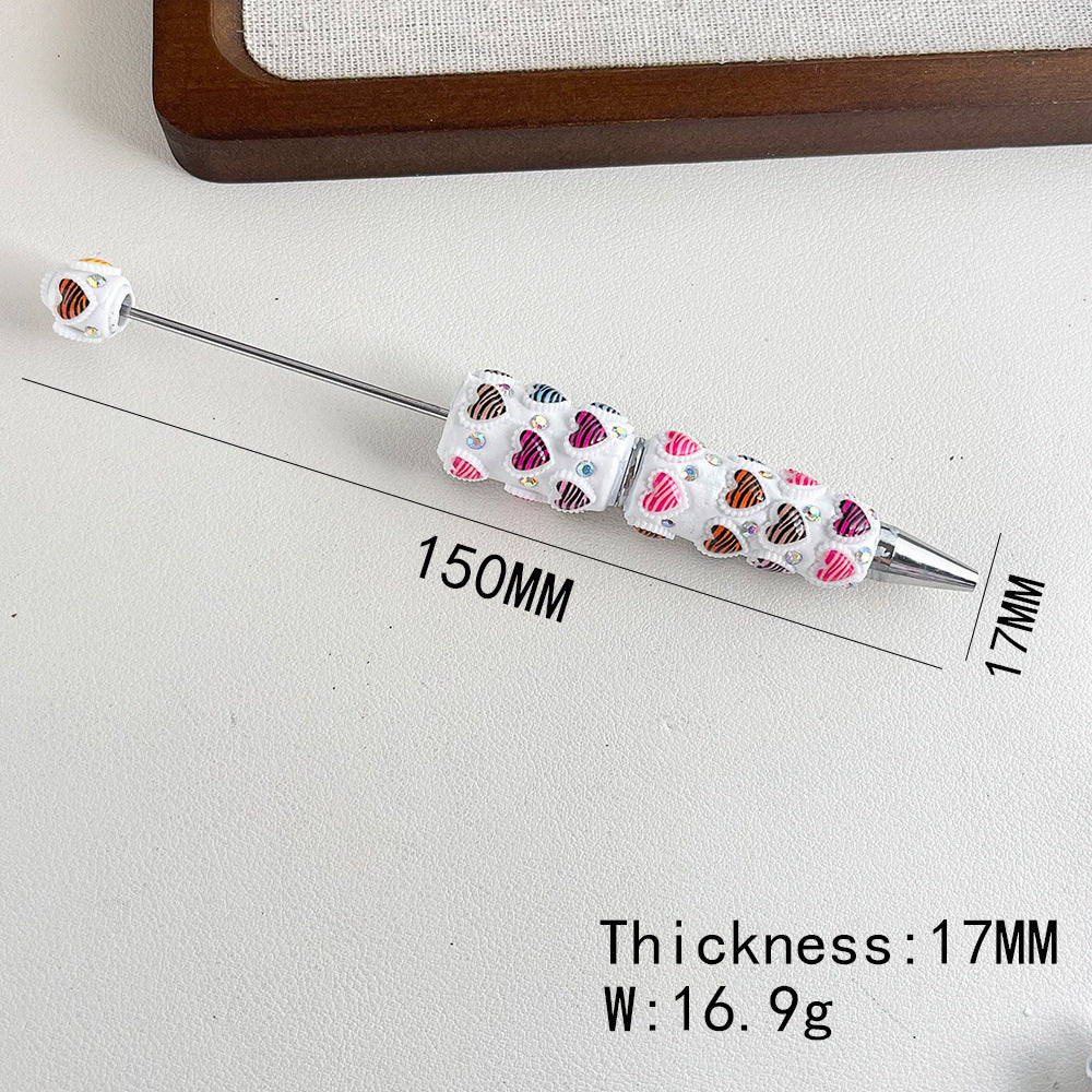 Wholesale 5pcs colorful heart-shaped clay beadable pens