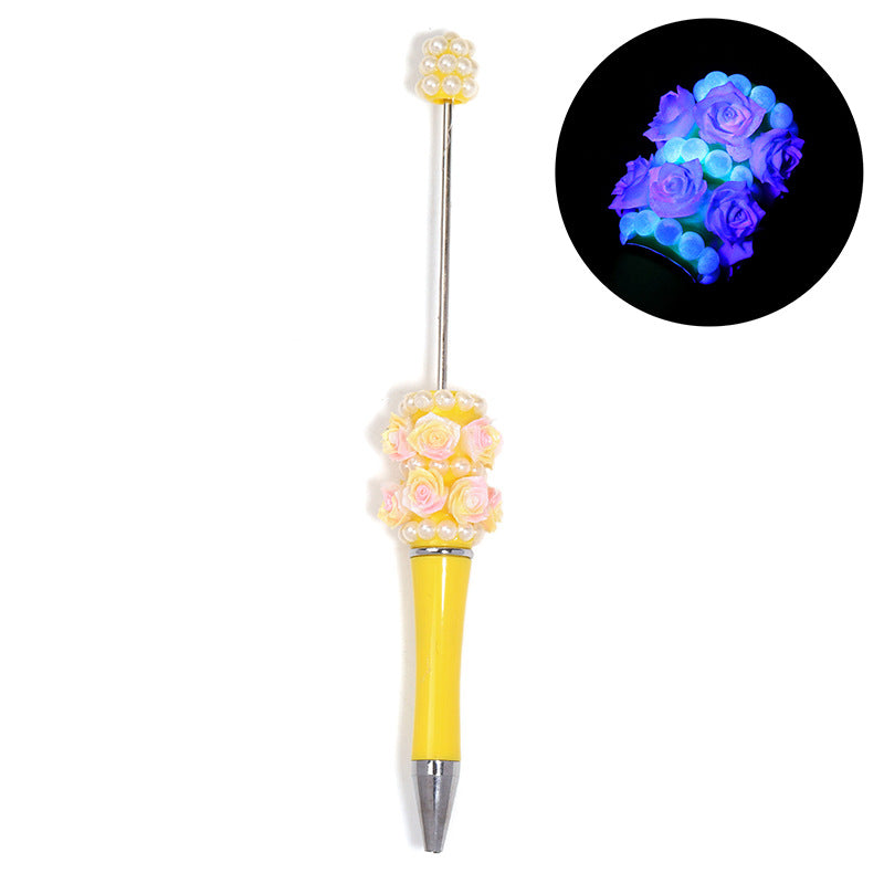 Wholesale 5pcs Heavy industry rose-shaped ballpoint pen Beadable Pen