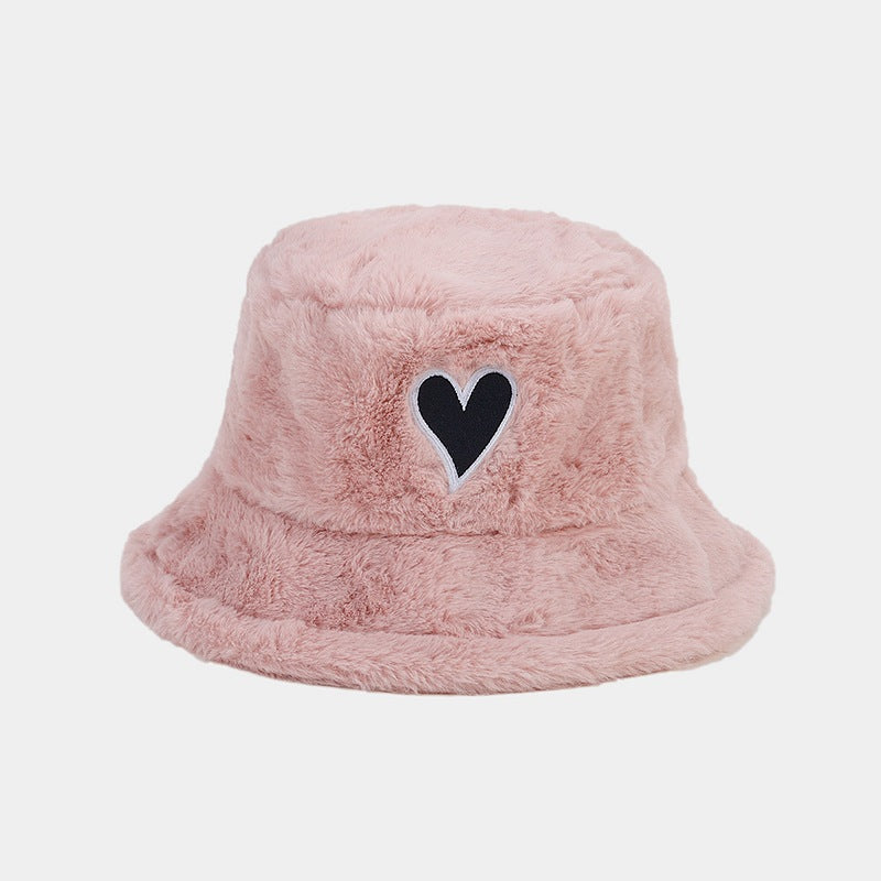 Wholesale Love Patch Bucket Hat Plush Hat