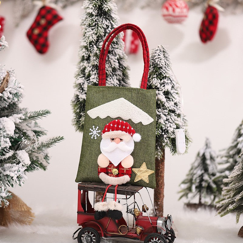 Wholesale Christmas Decorations Linen Cloud 3D Doll Handbag