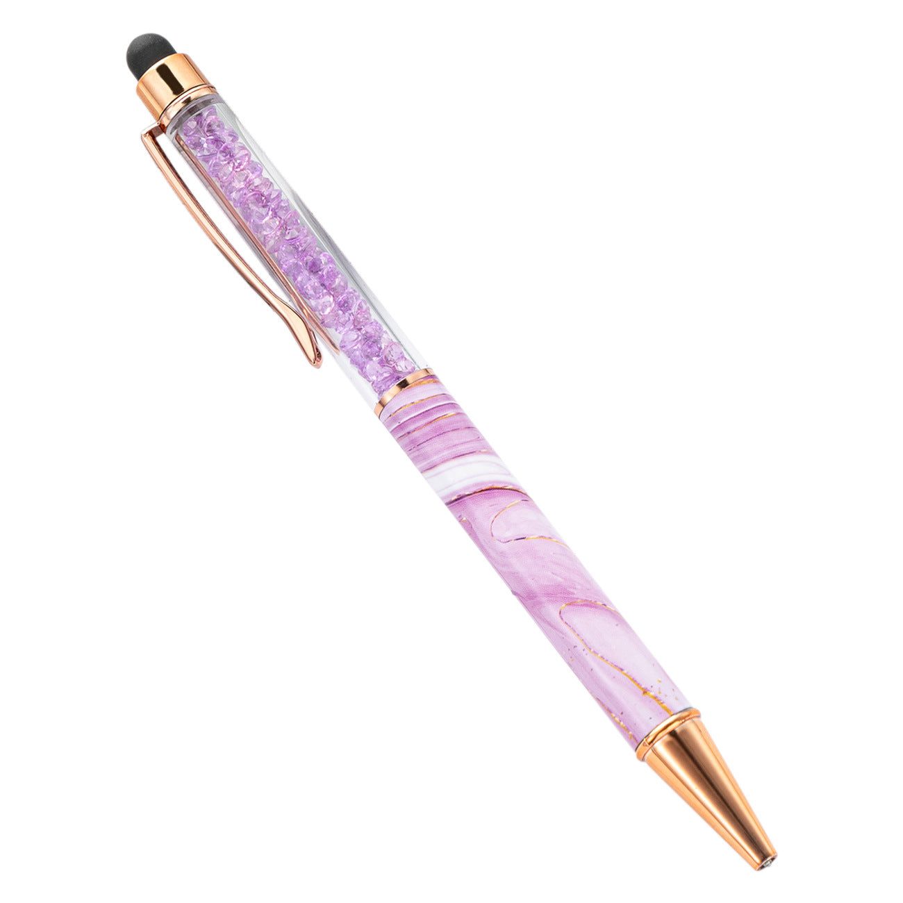 Wholesale Rotating Touch Screen Crystal Pen Marble Pattern Fashion Metal Pen
