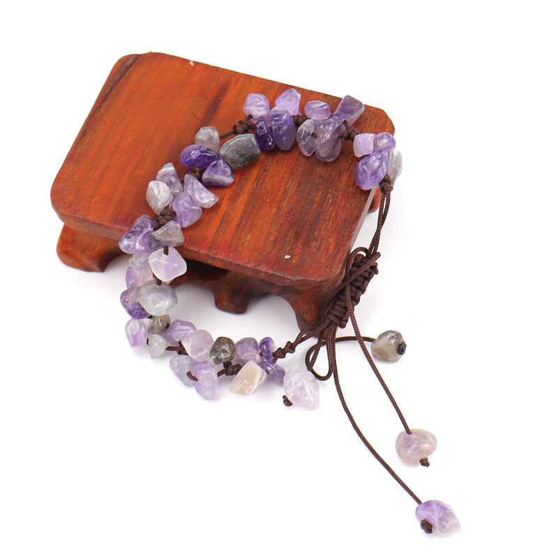 Wholesale Natural Crystal Agate Gravel Pure Hand-woven Adjustable Bracelet