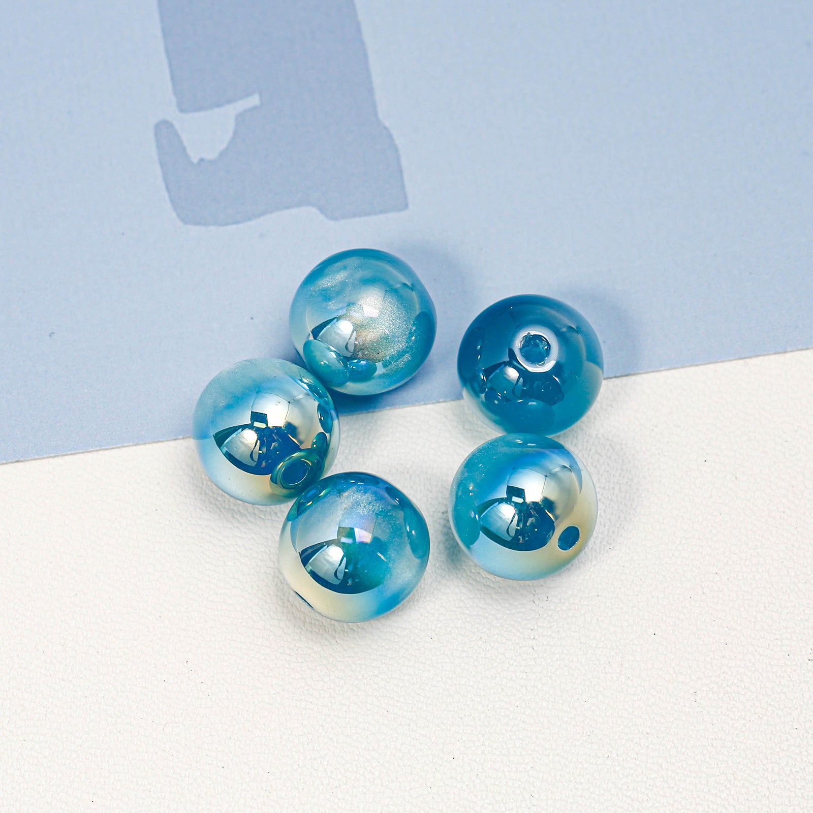 Wholesale 50pcs/1pack Autumn and Winter Versatile Cat Eye Straight Hole Through-hole DIY Resin Beads