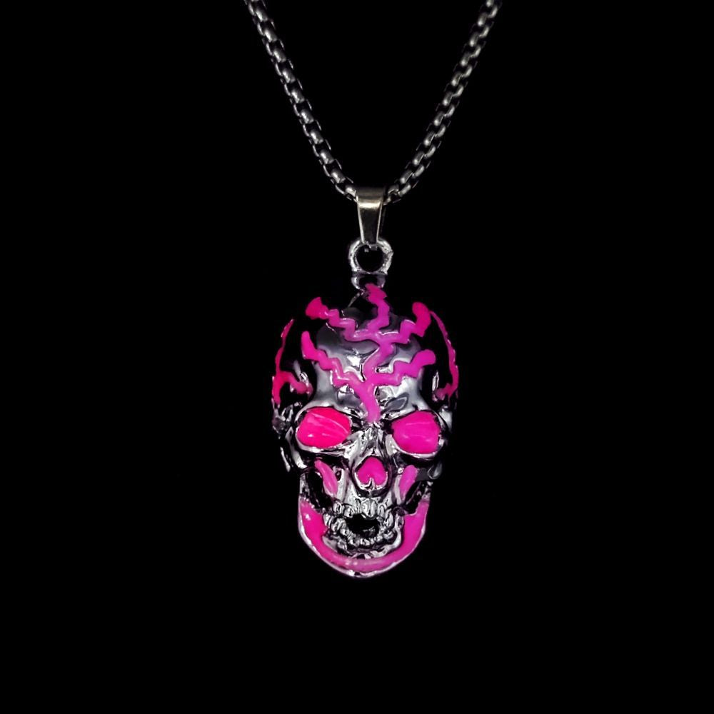 Wholesale Luminous Evil Skull long necklace