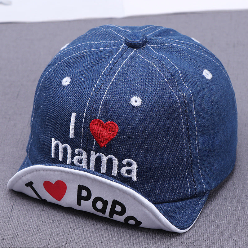 Wholesale Cotton Printed Love Denim Children's Hats