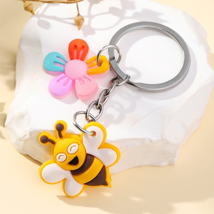 Wholesale Silicone Little Bee Keychain