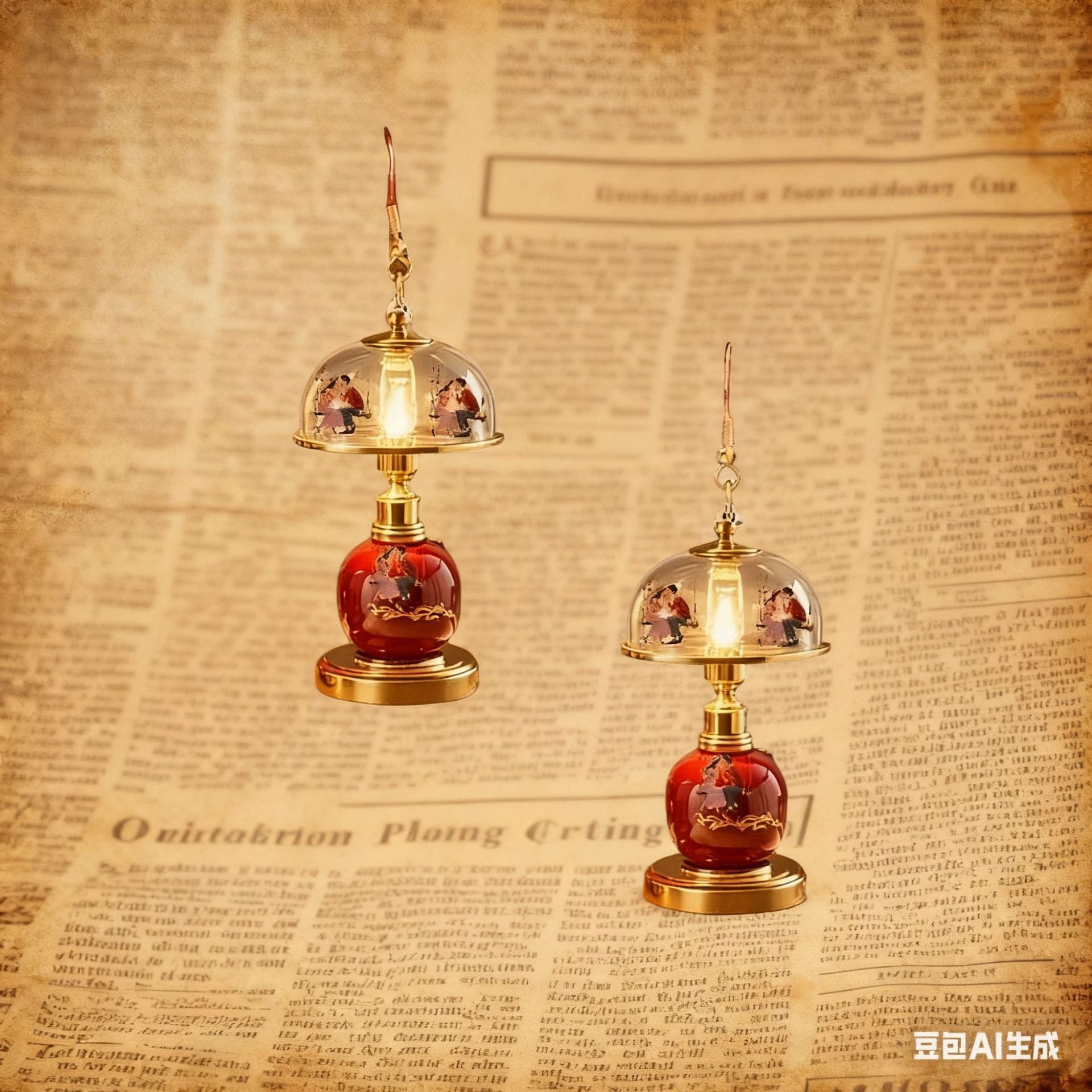 Wholesale Desk lamp Valentine' s Day acrylic earrings