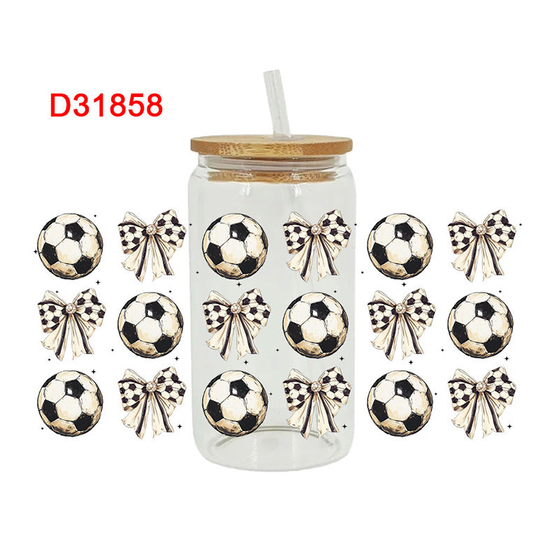 Wholesale Colorful Ball Bow Cartoon 16oz Cup UV DTF Wraps