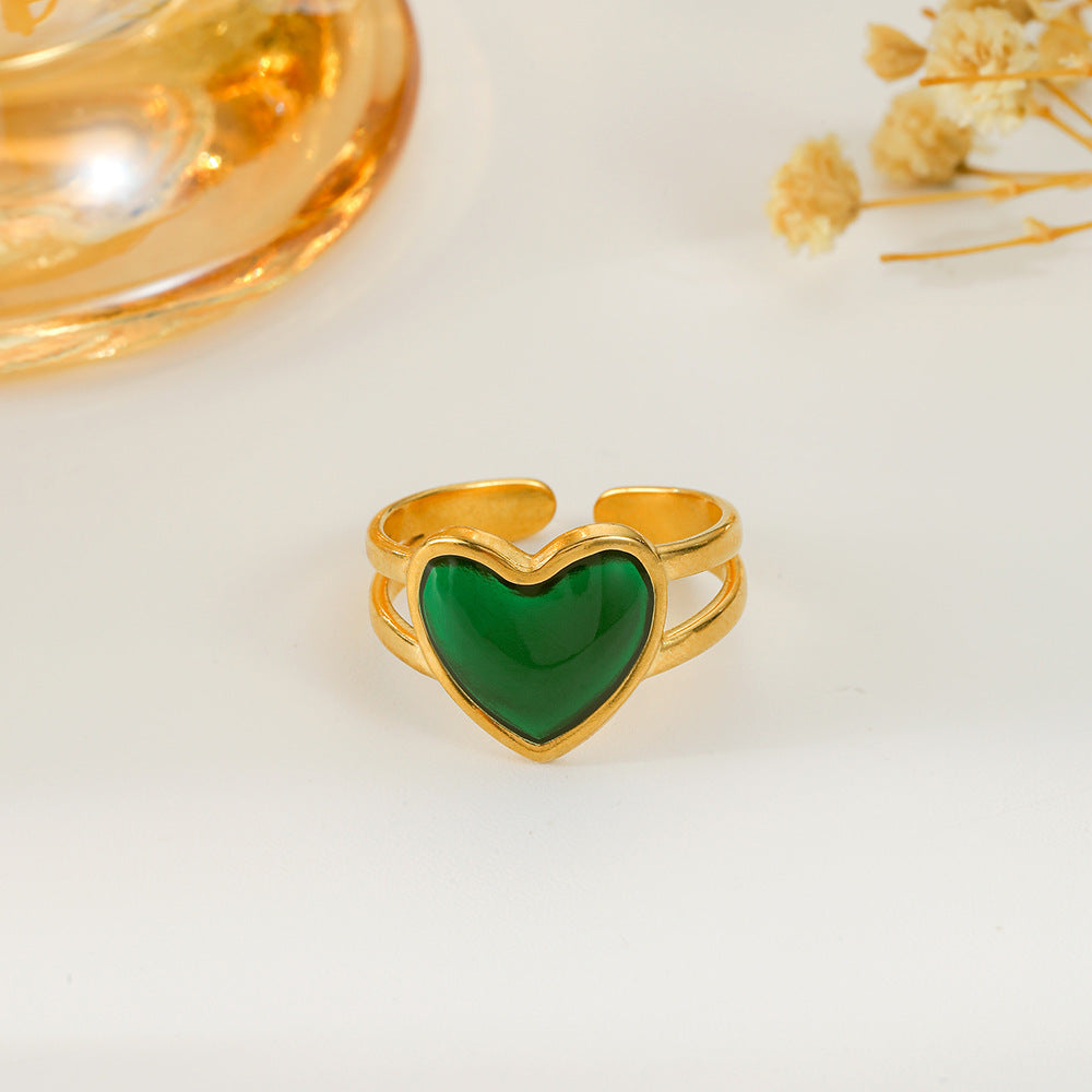 Wholesale of New Stainless Steel Golden Open Heart Oil Dripping Rings