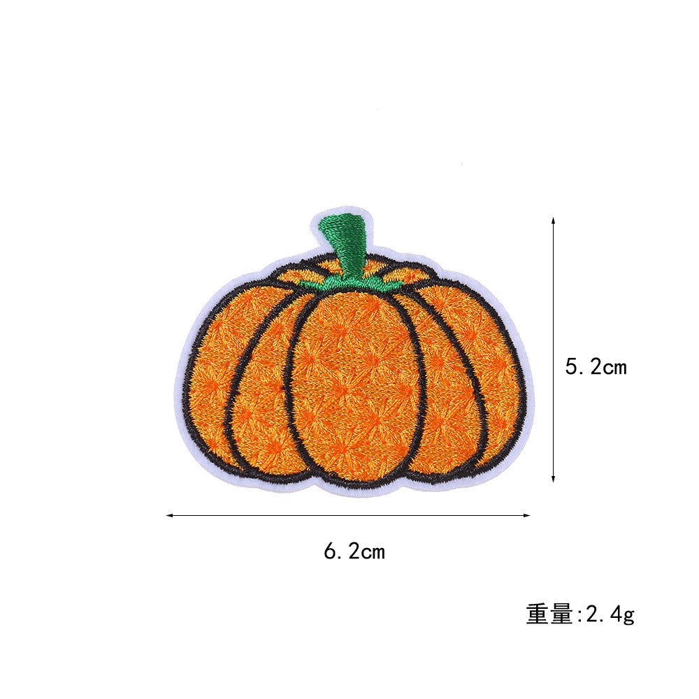 Wholesale Trendy  Pumpkin Embroidered Iron On Patches For Clothing Hats Bags Towels Fun DIY Craft Accessory